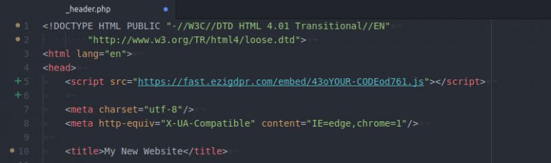 HTML Head with Tag