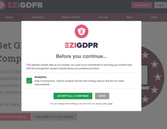 GDPR Consent Popup Single Category