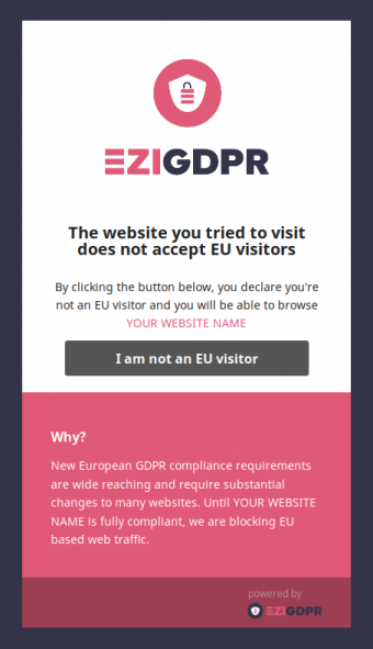 EU Blocked Visitor Screenshot