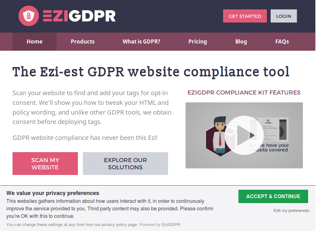 version 1 of our GDPR opt-in consent interface